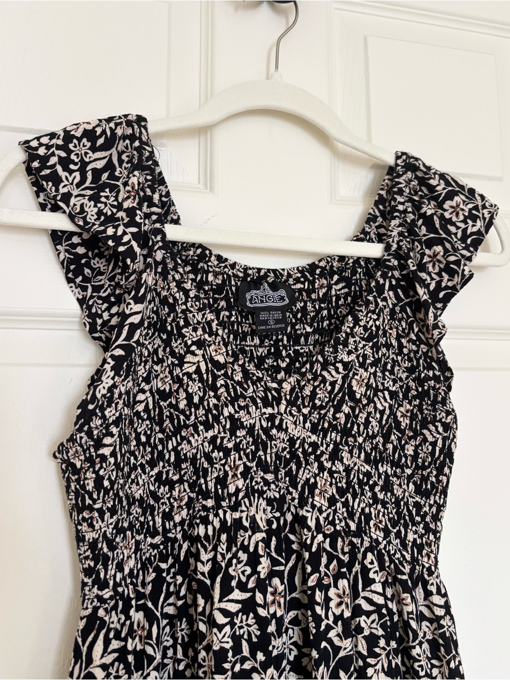 Angie Women’s Smocked Lace Tiered Fit and Flare Mini Dress - Picture 3 of 7